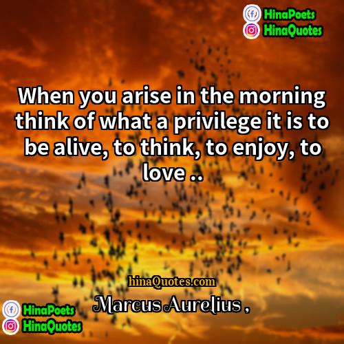 Marcus Aurelius Quotes | When you arise in the morning think